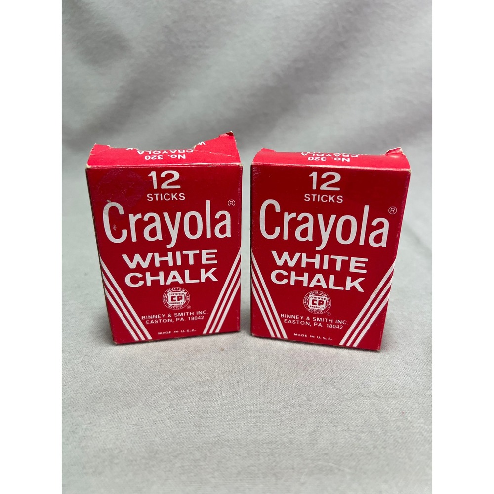 Crayola White Chalk Binney & Smith Red Package Vintage School Supplies Nostalgic